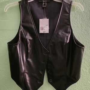 Forever 21 Black Faux Leather Vest